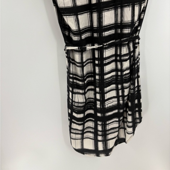 Velvet by Graham & Spencer Black White Plaid Tunic Dress Shirt Dress Belted xs - Picture 10 of 16